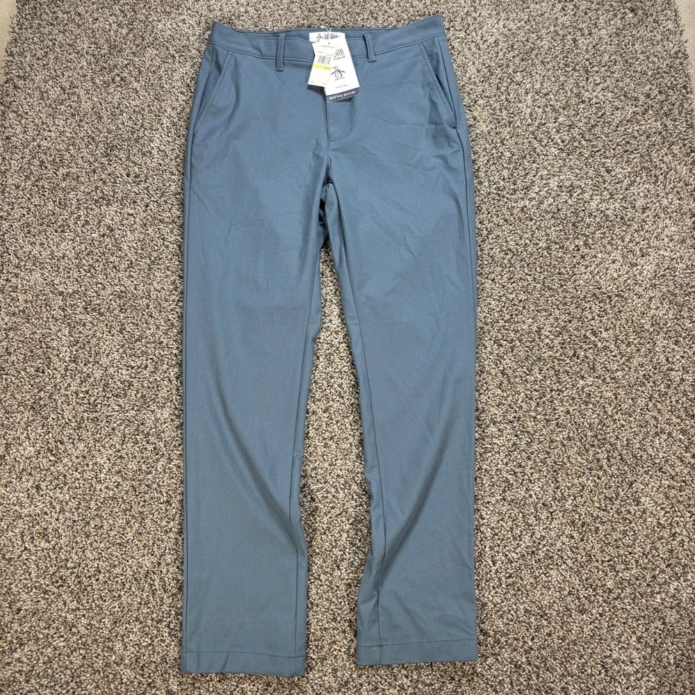 Original Penguin Men's 30x30 Golf Pants Bering Sea Blue Moisture Wicking